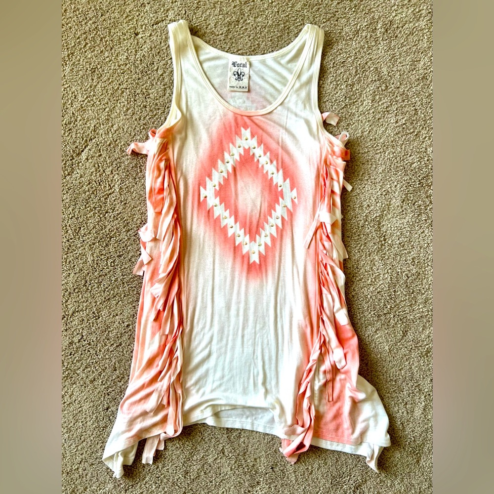 Women’s Vocal Tank Blouse Cream & Orange size S